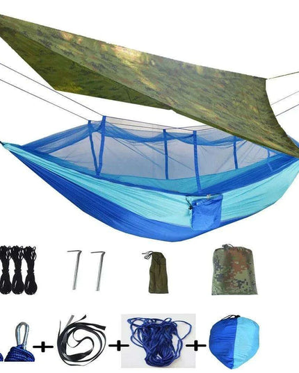 Ultimate Adventure Hammock: Weatherproof with Mosquito Net and Canopy Protection