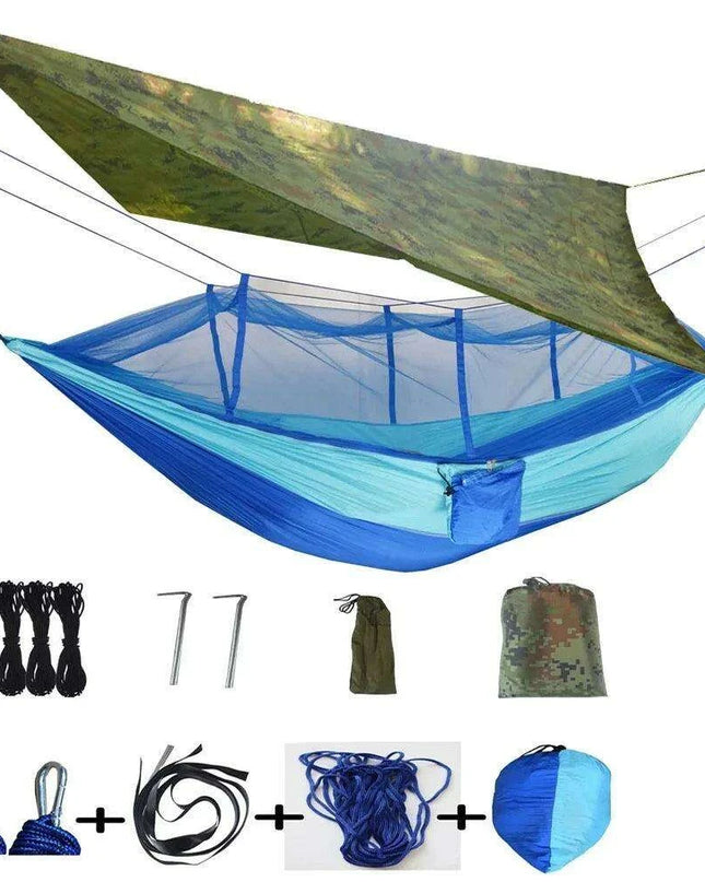 Ultimate Adventure Hammock: Weatherproof with Mosquito Net and Canopy Protection