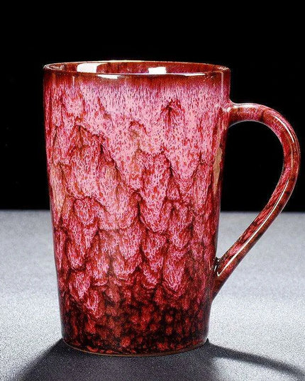 Artisan Crafted 400ml Ceramic Mug - Distinctive Textured Tea Cup