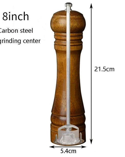 Elegant Solid Wood Adjustable Salt and Pepper Mill Set for Outdoor Dining