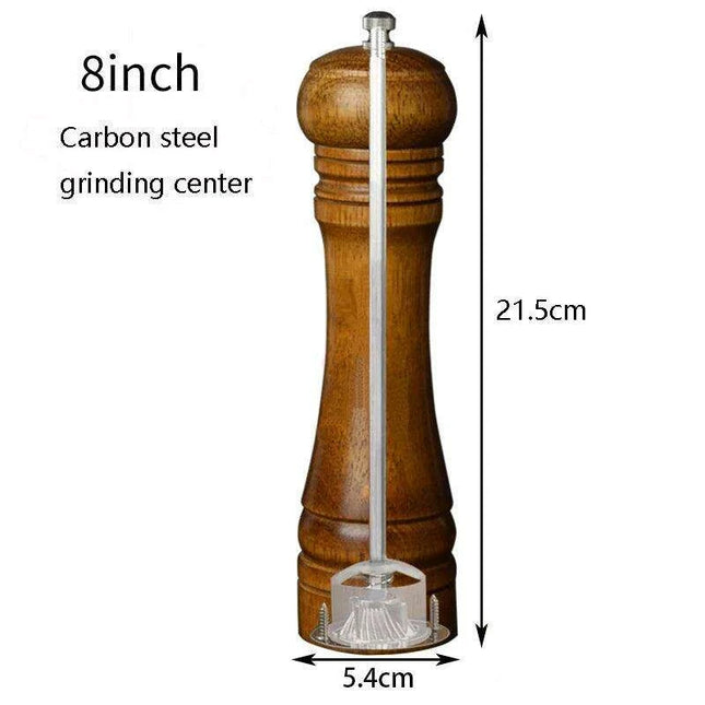 Elegant Solid Wood Adjustable Salt and Pepper Mill Set for Outdoor Dining