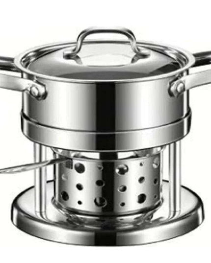 Solo Dining Stainless Steel Pot Set with Integrated Alcohol Burner