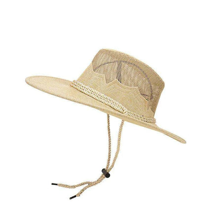 Men's Versatile Adjustable Straw Cowboy Hat for Beach and Outdoor Fun