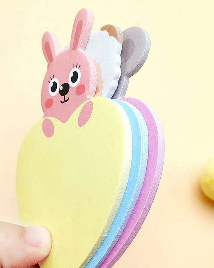 Charming Animal-Inspired Heart-Shaped Sticky Notes for Creative Minds