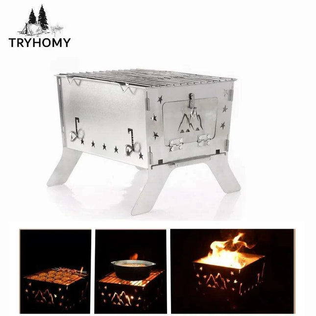 All-in-One Outdoor Portable Grill and Fire Pit for Adventurers