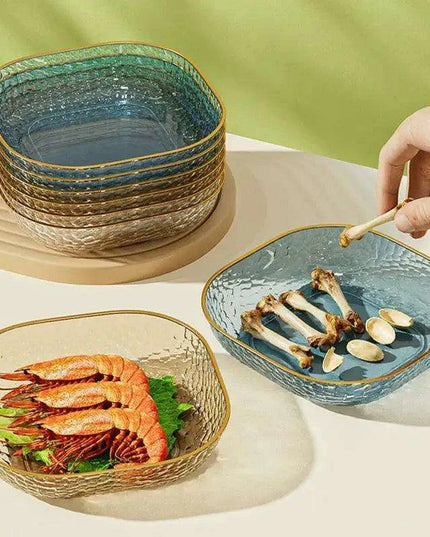 Chic Clear Serving Tray with Holder - Ideal for Elegant Salads and Snacks