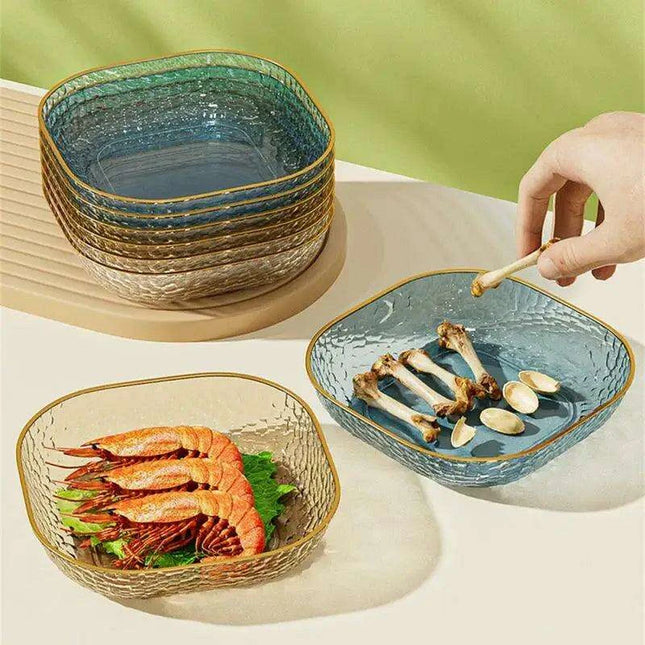 Chic Clear Serving Tray with Holder - Ideal for Elegant Salads and Snacks