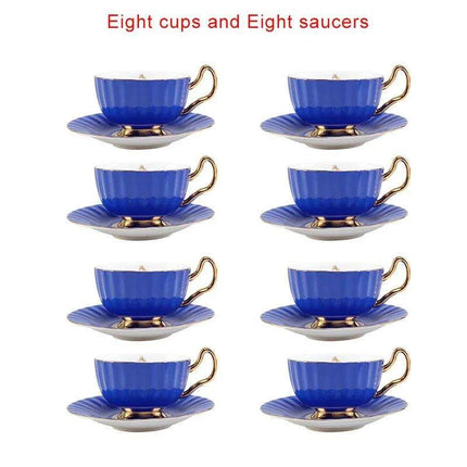 Elegant Heritage: Exquisite Bone China Tea and Coffee Set with 24K Gold Accents