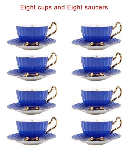 Elegant Heritage: Exquisite Bone China Tea and Coffee Set with 24K Gold Accents