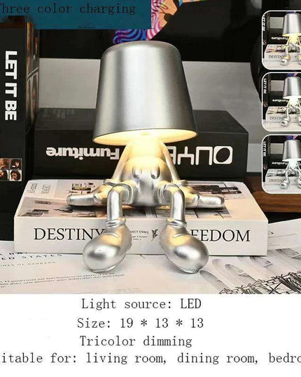 Illuminating Elegance: Golden Charging Desk Lamp with Italian Resin Accent