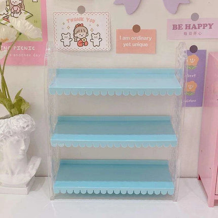 Chic Pink Lace 3-Tier Organizer for Dolls and Cosmetics