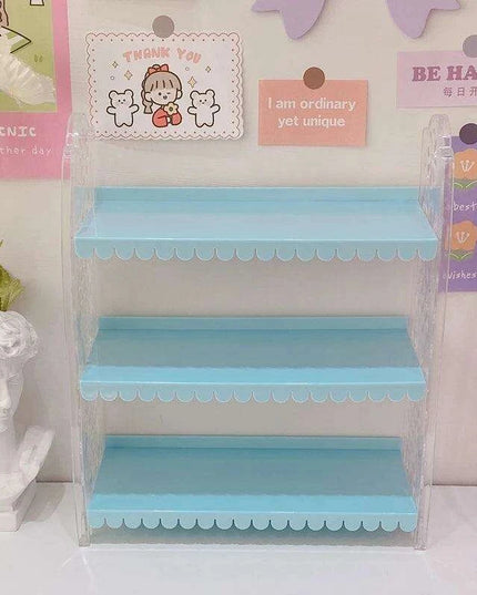 Chic Pink Lace 3-Tier Organizer for Dolls and Cosmetics