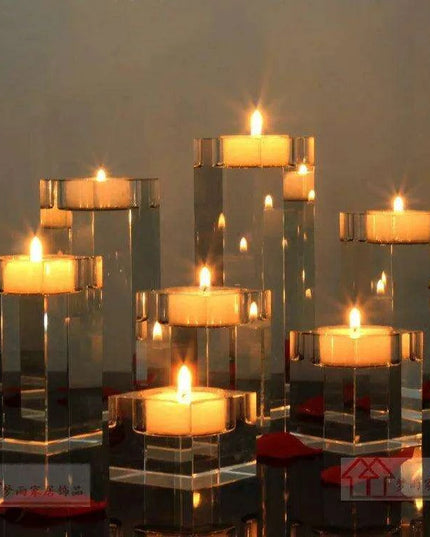 Elegant K9 Crystal Tealight Holders – Enhance Your Home Decor and Special Occasions