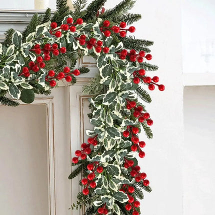 Red Artificial Berry Picks 7 Fork Branch Frosted Green Leaves Holly Berry Branches Flexible Stem Christmas Picks Plastic Berries red-artificial-berry-picks-7-fork-branch-frosted-green-leaves-holly-berry-branches-flexible-stem-christmas-picks-plastic-berries