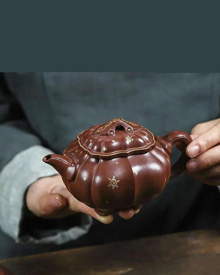 Artisan Dragon-Decorated Yixing Purple Clay Teapot - Exquisite Kung Fu Tea Set