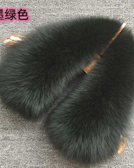 Luxury Fox Fur Winter Scarf with Versatile Detachable Collar - A Statement of Winter Elegance