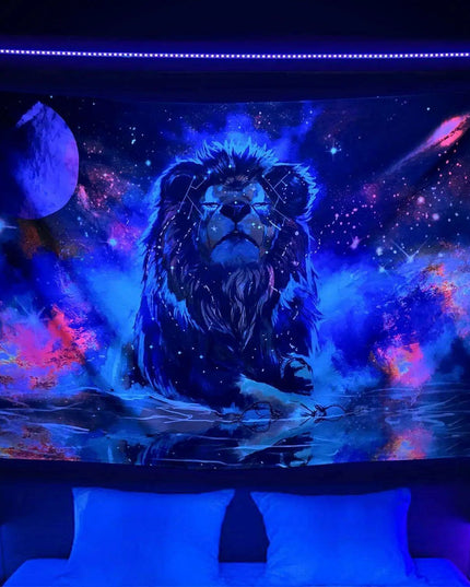 Vibrant Neon Anime Punk Tapestry - Illuminate Your Room with Fluorescent Artistry