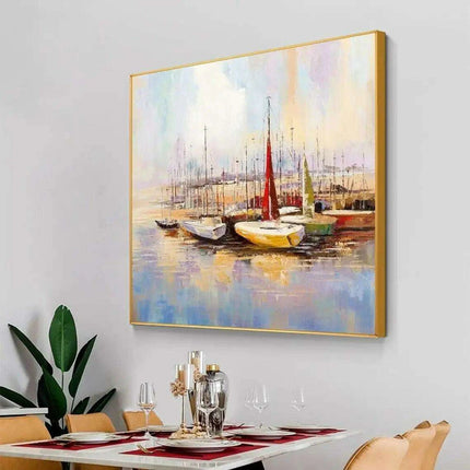 Coastal Calm: Handcrafted Seascape Oil Painting for Tranquil Home Decor