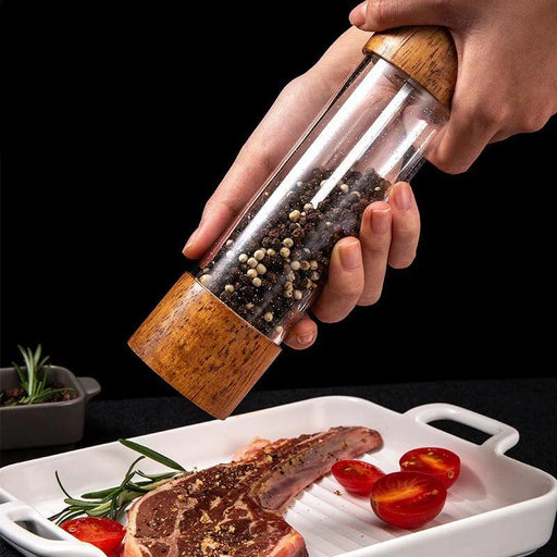 Xiangsheng Wood Salt and Pepper Grinder Set with Adjustable Ceramic Grinding Movement - Sizes 6" and 8"