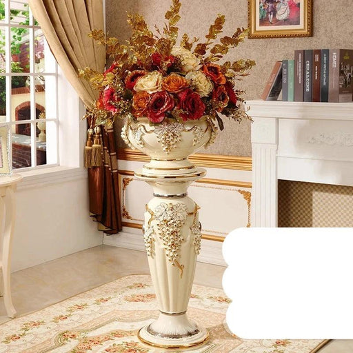 Luxury European-Style Ceramic Floor Vase - Elegant Living Room Decor Piece