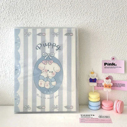 Adorable A5 Kawaii Biscuit Bear Photocard Organizer with Protective Dust Cover for Kpop Enthusiasts