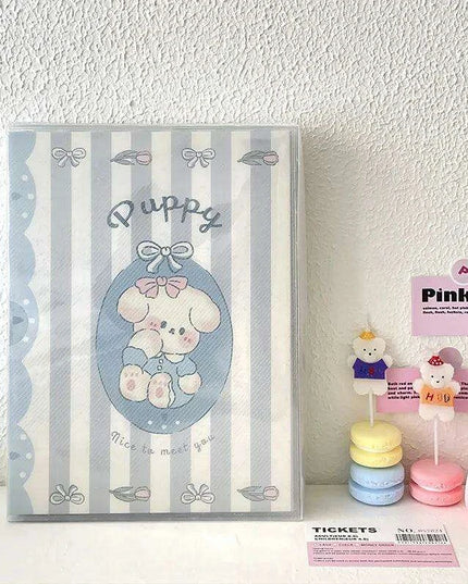 Adorable A5 Kawaii Biscuit Bear Photocard Organizer with Protective Dust Cover for Kpop Enthusiasts