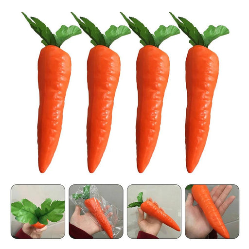 Set of 4 Lifelike Foam Carrot Decorations for Joyful Celebrations and Home Accents