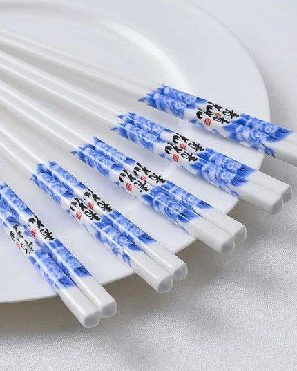 Sophisticated Japanese Porcelain Chopstick Collection - 5 Pairs for an Elevated Dining Experience