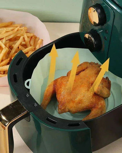 Sustainable 18CM Silicone Air Fryer Tray - Reusable Basket for Health-Conscious Cooking