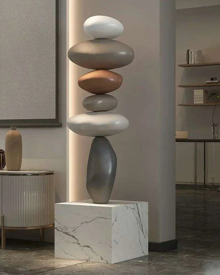 Serenity Stone 80CM Art Sculpture for Harmonious Indoor Atmosphere