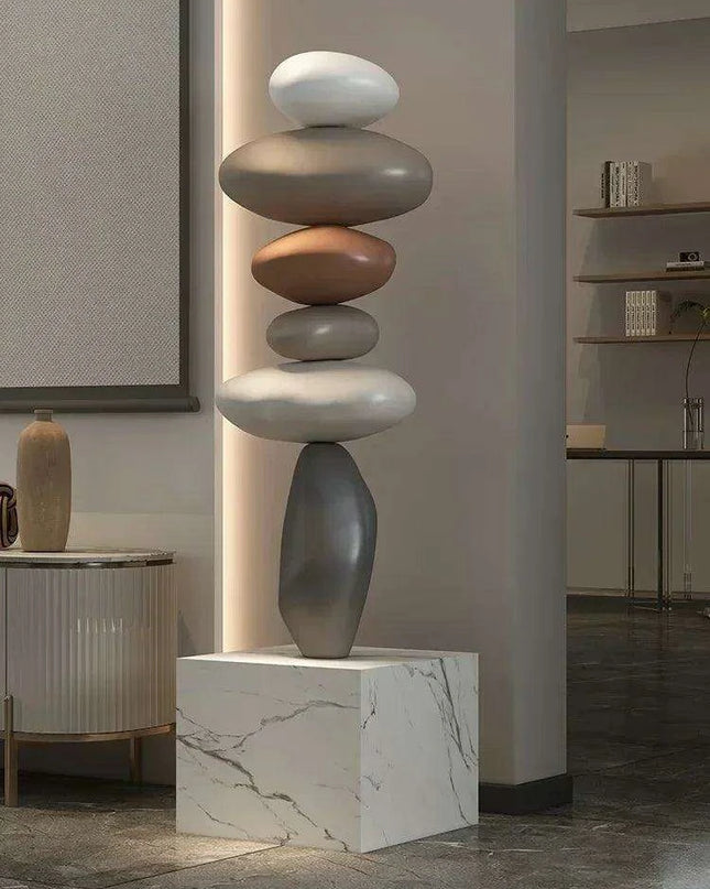 Serenity Stone 80CM Art Sculpture for Harmonious Indoor Atmosphere