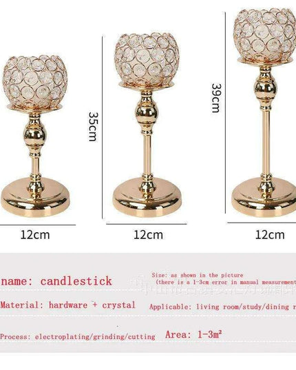 Luxurious Crystal and Metal Glass Tealight Candle Holder for Special Events