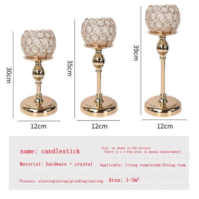 Luxurious Crystal and Metal Glass Tealight Candle Holder for Special Events