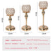 Luxurious Crystal and Metal Glass Tealight Candle Holder for Special Events