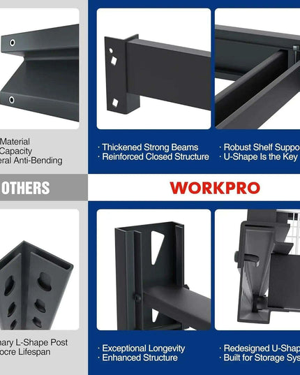 Heavy-Duty 4-Tier Metal Garage Storage Rack - 7200 lbs Load Capacity