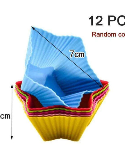 Silicone Baking Molds Collection - 6/12 Pack Non-Stick Round & Heart Shapes for Creative Dessert Making