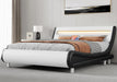 Luxurious Black King Size Bed Frame with Customizable PU Leather Headboard - No Box Spring Needed