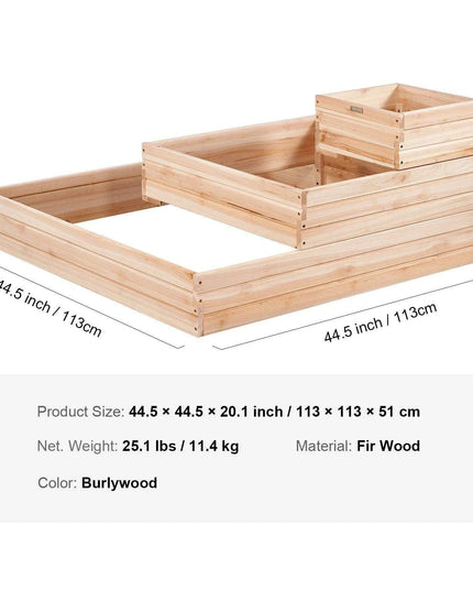 Premium Elevated Fir Wood Garden Planter with Superior Drainage System