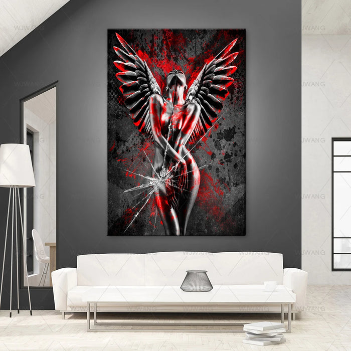 Passionate Scarlet Lady Abstract Canvas Print - Stylish Wall Decor Piece