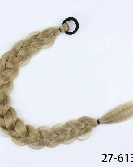 Chic Transformation: 24-Inch Long Twist Braid Ponytail Extensions for Effortless Elegance