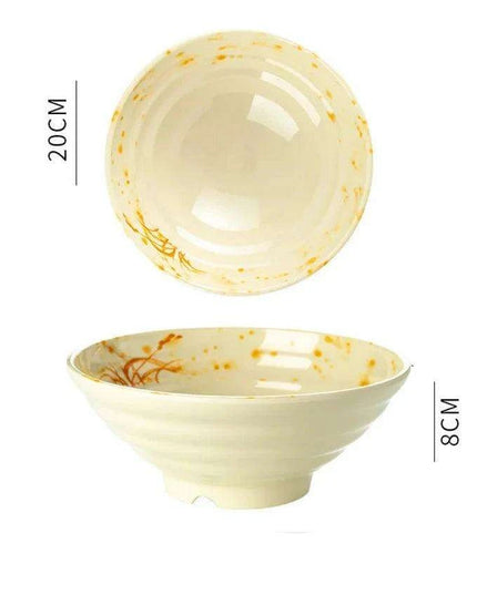 Sophisticated Japanese Melamine Noodle Bowl - Stylish Faux Porcelain Dining Set