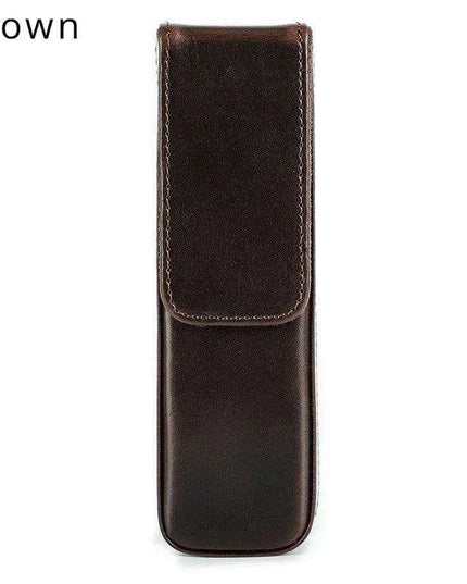 Elegant Genuine Leather Pen Organizer - Stylish Storage for Office and Travel