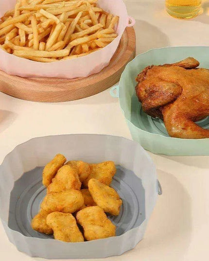 Sustainable 18CM Silicone Air Fryer Tray - Reusable Basket for Health-Conscious Cooking