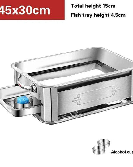 Deluxe Stainless Steel Fish Grilling Kit with Infusion Tray and Korean BBQ Features