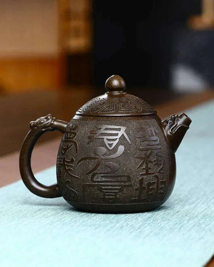 200ml Authentic Yixing Purple Clay Dragon Egg Teapot - Perfect for All Tea Types