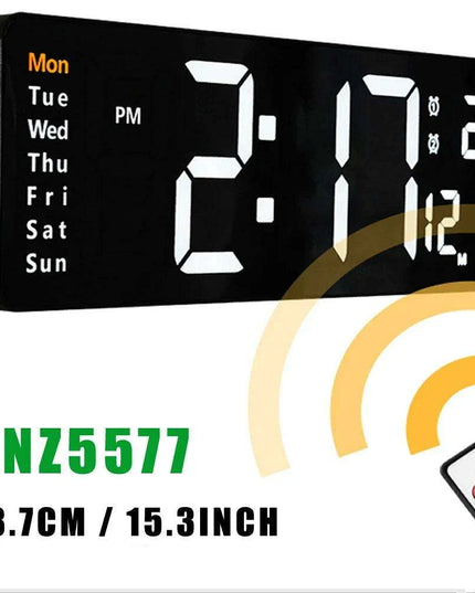 Oversized LED Digital Clock with Temperature, Calendar, and Dual Alarm Features for Modern Home and Office
