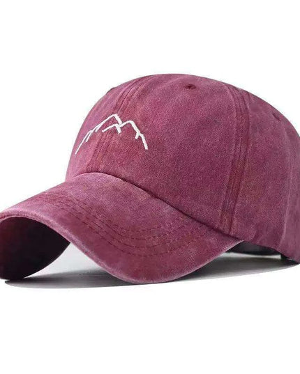 Retro Mountain Embroidered Cap - Unisex Vintage Baseball Hat