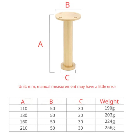 Luxury Solid Brass Furniture Leg — Minimalist Cabinet & Sofa Support Foot, 110mm to 210mm