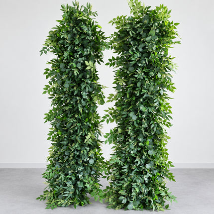 Artificial Flower Row Green Plant Leaf Wreath Table Flowers Strip Runn