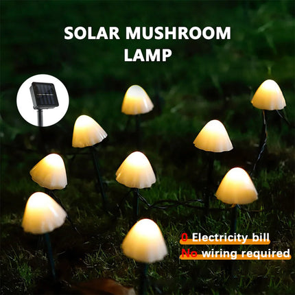 COCUCIOC Solar Powered Mushroom Lights - Waterproof LED Pathway Stakes